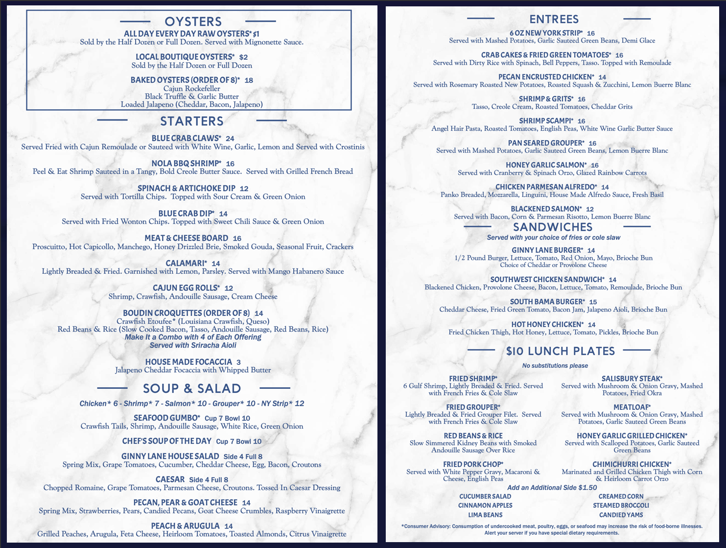 Lunch Menu