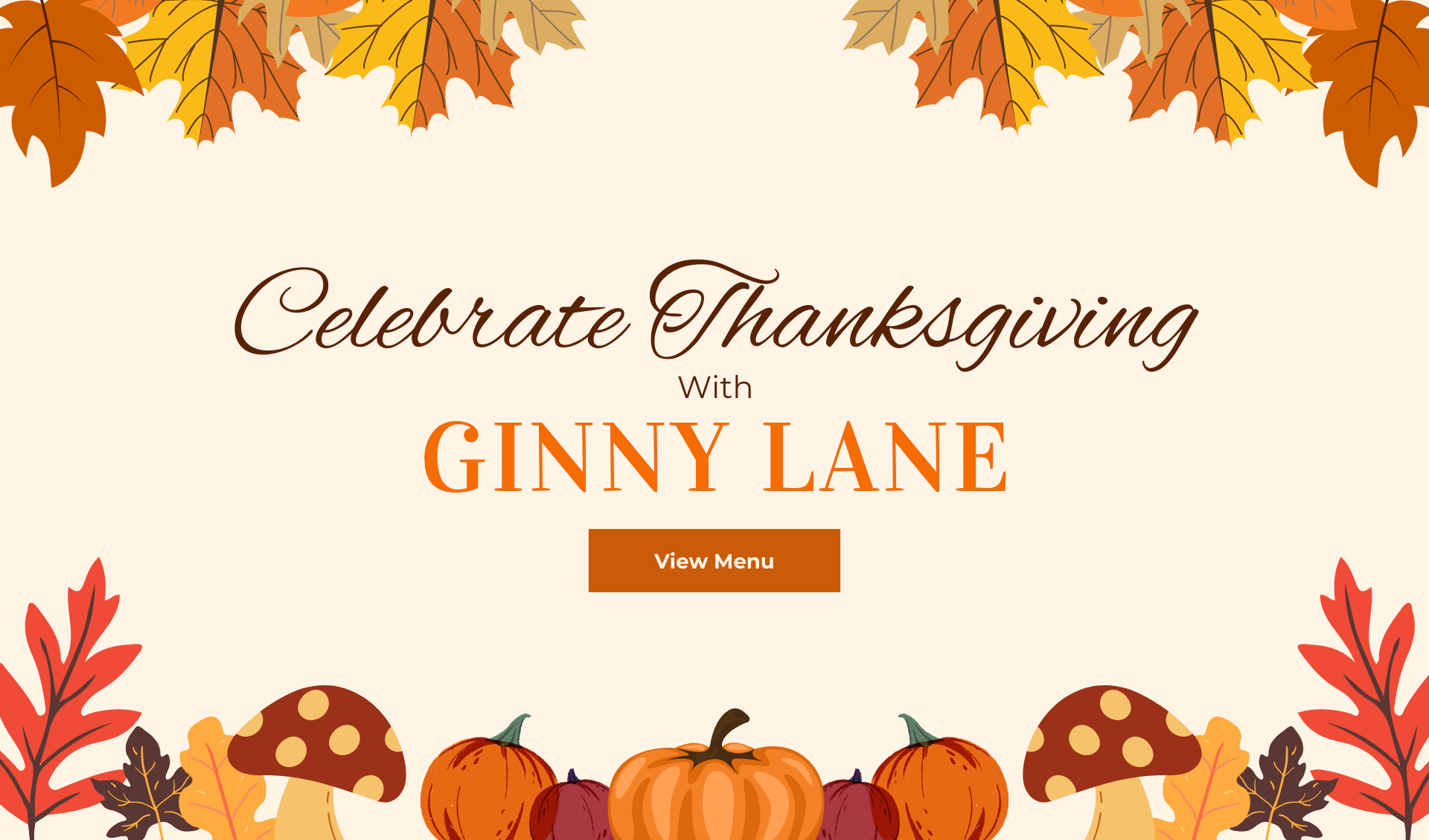 Thanksgiving Menu at Ginny Lane