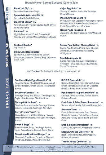 Brunch menu - page 1